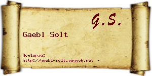 Gaebl Solt névjegykártya